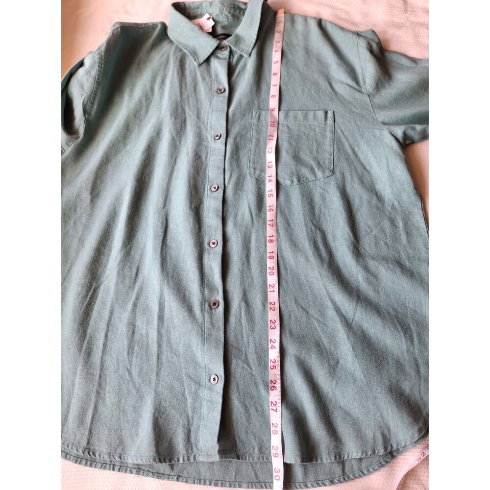 Banana Republic Linen Blend Shirt Womens XL Aqua Blue Button Down NWT - Picture 6 of 8